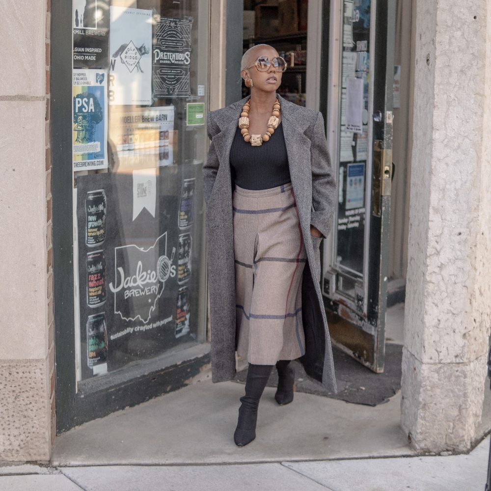 Vintage herringbone overcoat